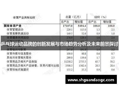 乒乓球运动品牌的创新发展与市场趋势分析及未来前景探讨